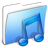 Aqua Smooth Folder Music Icon 48x48 png